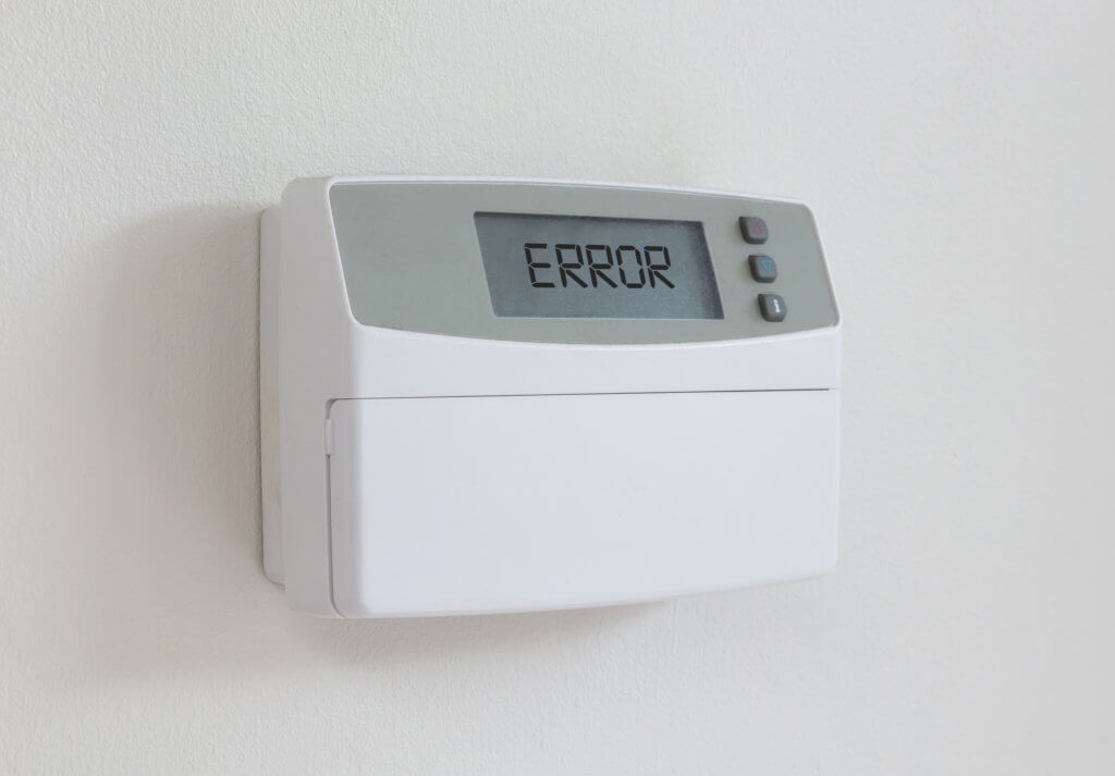 thermostat with an error message