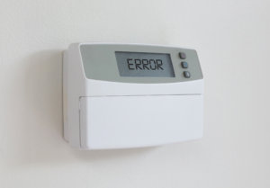 thermostat with an error message